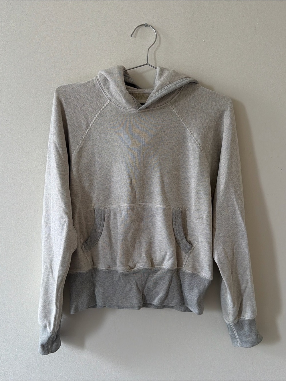 Buck Mason Heather Gray Hooded Pullover Sweatshirt